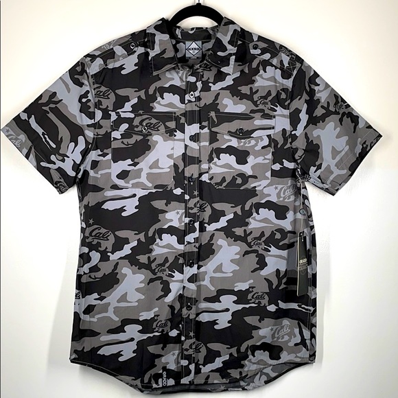 Other - Men’s ORADD Black/Grey Camo Button Up Shirt NWT